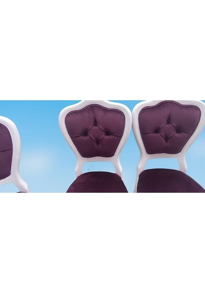 Sandalye Lükens ASLAN Klasik Model Parlak Beyaz babyface kumaş 4 Adet El Yapımı