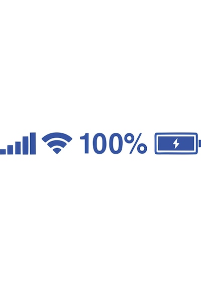 Batarya Pil Wifi Icon Oto Sticker 17x17 Cm Mavi