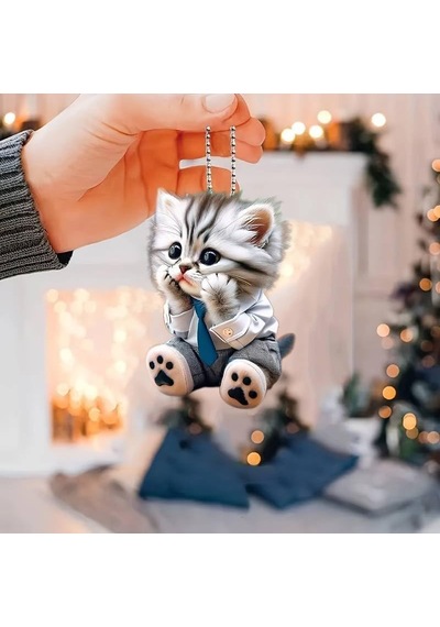 Kedi Amahtarlık Ve Araba Dikiz Ayna Süsü Sevimli