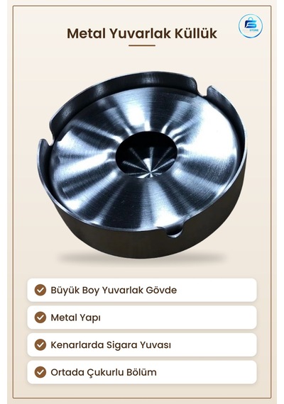 Metal Küllük Büyük Boy Yuvarlak Tekli Ev Dekorasyon Ve Masa Kulla