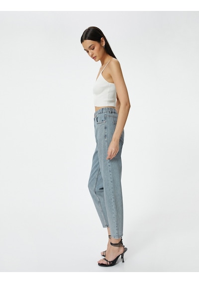 Koton Beli Lastikli Mom Fit Jean Rahat Kesim Pamuklu Cepli - Mom Jeans Açık İndigo 4sal40190md 4SAL40190MDLGT Açık İndigo Koton Beli Lastikli Mom Fit Jean Rahat Kesim Pamuklu Cepli - Mom Jeans Açık İndigo 4sal40190md 4SAL40190MDLGT Açık İndigo