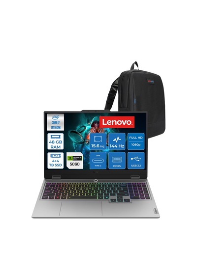 Lenovo LOQ 15IRX10 W83JE01L2TRF24 i7-13650HX 48 GB 4 TB SSD+4 TBSSD 8 GB/rtx5060 100w 15.6" Free Dos Dizüstü Bilgisayar + Çanta