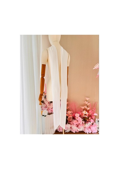 Ezni Atelier Beyaz Şifon 250 Cm Gelinlik Nişanlık Fuları Beyaz Beyaz