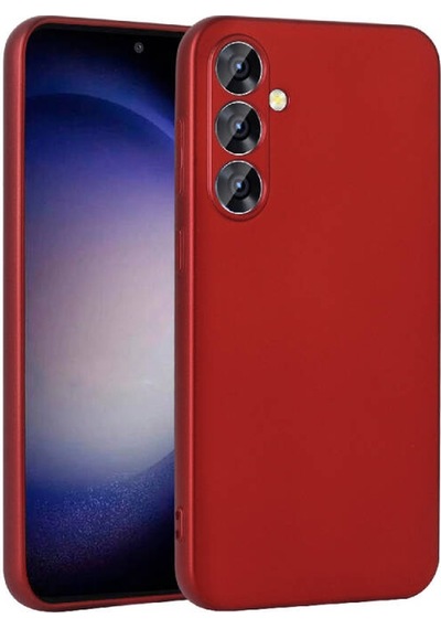 Samsung Galaxy Uyumlu S24 Plus Kılıf Esnek Yapılı İnce Slim Silikon Kapak Ryc/premier Kirmizi