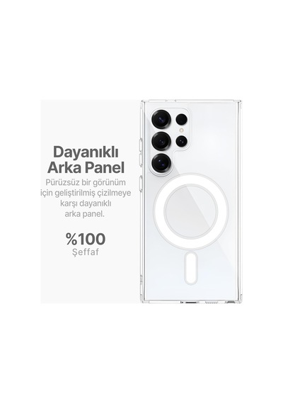 Samsung Galaxy S25 Ultra İle Uyumlu Kılıf Şeffaf Kamera Korumalı Magsafe Uyumlu Telefon Kılıfı