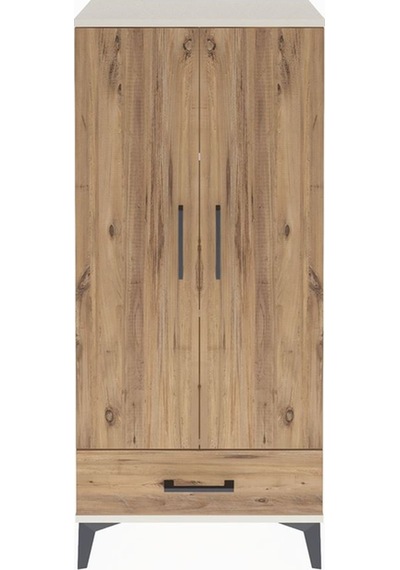 Arges Dolap 3 Raflı Tek Çekmeceli 2 Kapaklı 60x30x134 Aytaşı-çam Aytaşı