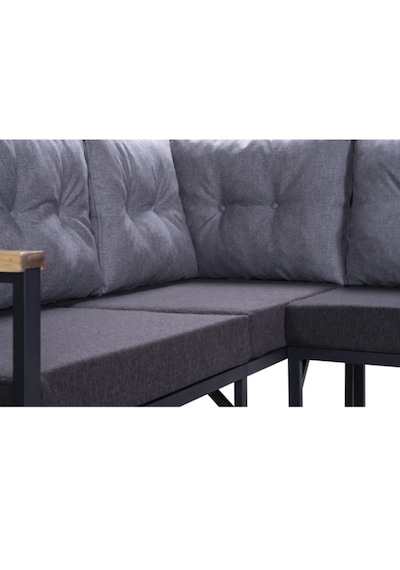 Pimango Pi Elize Balkon Bahçe Köşe Takımı 180 x 180 CM Siyah - Gri