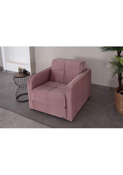 Kilim Mobilya Adonis Tekli Refakatçi Koltuğu Tek Kişilik Yatak Olabilen Koltuk Pembe