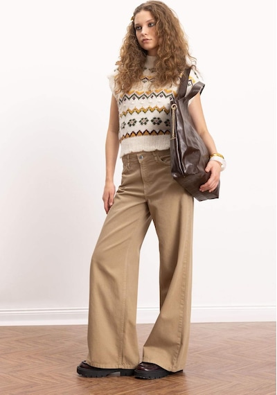 DeFacto Coool Gabardin Pantolon Wide Leg Yüksek Bel Geniş Bol Paça E1794AX24WNBG633