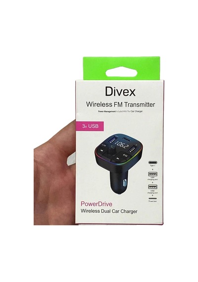 Divex Araç Fm Transmitter Bluetooth 3xusb - Type-c - Sd Kart Çakmaklık Girişli Dt-604