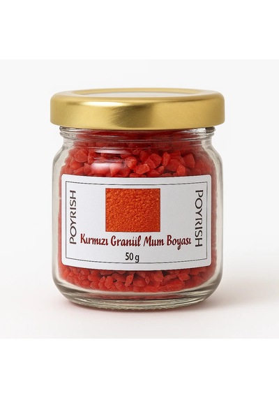 Kırmızı Granül Mum Boyası 50 Gr Renksiz