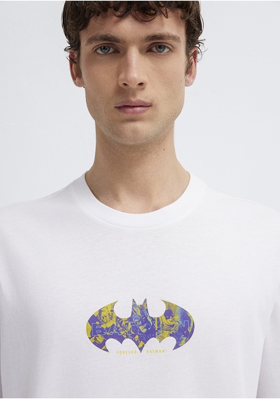 Mavi - Batman Baskılı Beyaz Tişört 0613204-620