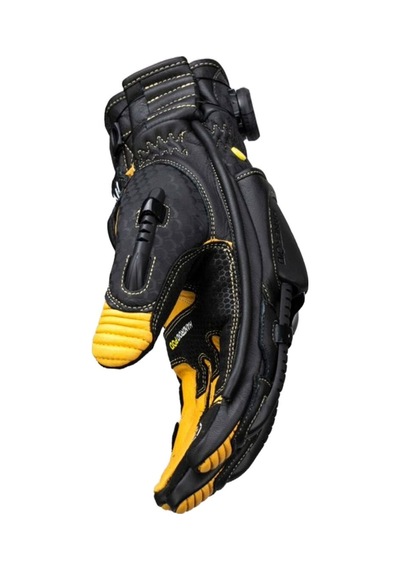 Knox Handroid Pod Mk5 Kısa Korumalı Deri Motosiklet Eldiveni Siyah Kahve