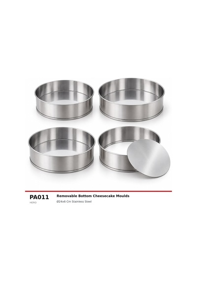 Fida Altı Çıkmalı Cheesecake Kalıbı Paslanmaz - Ø240 H60mm Inox