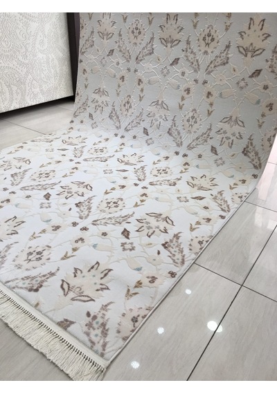 Flora Halı Adonis 0761 B 160X230 Beyaz Turkuaz Vizon 4 M2 Halı !