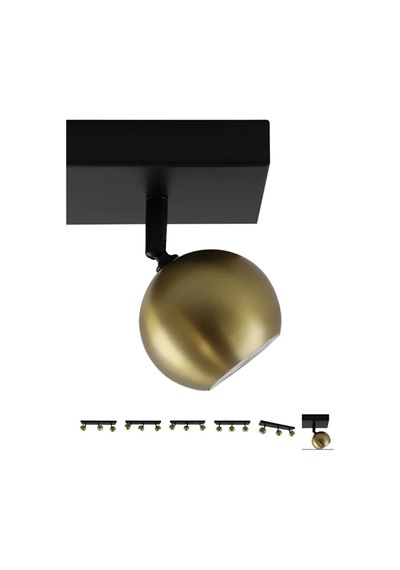 Gu10 Tasarruflu Led 3 Lü Metal Gövde Gold Hareketli Başlık Spot T Siyah