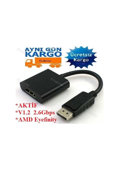 Displayport To Hdmı 4911P Aktif Çevirici Dönüştürücü Eyefinity Ad