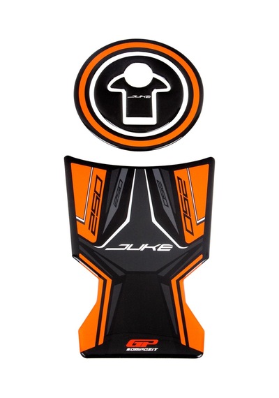 GP Kompozit KTM Duke 250 2017-2022 Uyumlu Tank Pad Siyah-Turuncu