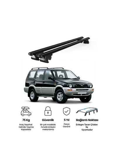 Venüs Ford Maverick 5 Doors 1993-1999 Uyumlu Siyah Ara Atkı Port Bagaj Tavan Barı