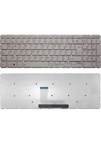 Beyaz-ışıksız, Notebook Klavye - Toshiba Satellite L50-b-1ng Muadili İle Uyumlu