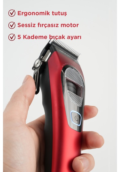 Fenda Profesyonel Saç Sakal Kesme Tıraş Makinesi 9500 Rpm Devir Fndsacks0004rd 180 Dk