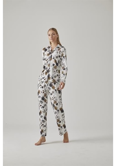 Relax Mode Kadın Gömlek Pijama Takım - 10778 Renkli