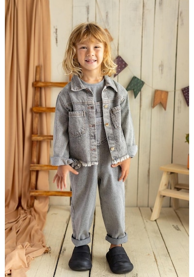 Oliven The Kid Oliventhekid Unisex Kot Ceket Gri Gri