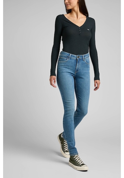 Lee Scarlett Skinny Fit Dar Kesim Yüksek Bel Çok Dar Paça Mavi Kadın Jean Denim Kot Pantolon L626ERKJ Mavi