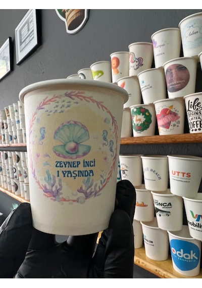 Yeni Ürün Özel Logo Baskı Tasarım 7 Oz 200 Ml 250 Adet Karton Bardak