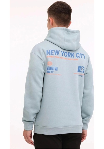 Lumberjack A10188952208010 Aqua Erkek Kapsonlu Sweatshırt