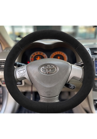 Toyota Corolla Runx Direksiyon Kılıfı Alcantara Süet Monza Black Serisi Siyah 2004-2006