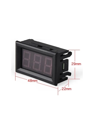 Dc 0-30v Digital Mavi Voltmetre 0.56 İnch 3 Telli Panel Tip