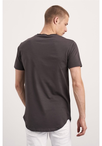 Cool Tarz Erkek Antrasit Pis Yaka Salaş T-shirt Antrasit Antrasit