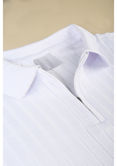 Deepsea Erkek Beyaz Slim Fit Polo Yaka Triko Kazak - Yumuşak Dokulu Esnek Ve Şık Görünüm 2605305 Beyaz Deepsea Erkek Beyaz Slim Fit Polo Yaka Triko Kazak - Yumuşak Dokulu Esnek Ve Şık Görünüm 2605305 Beyaz