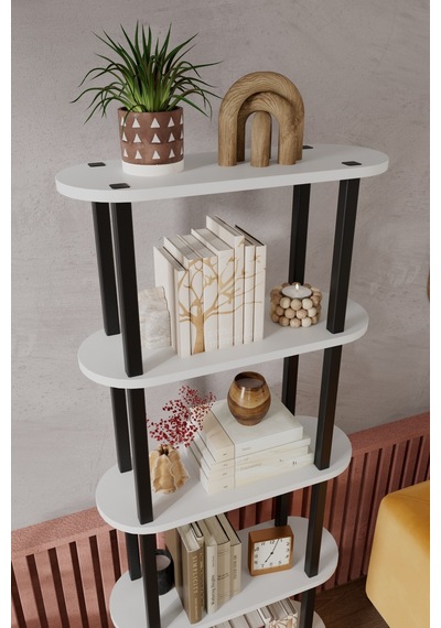 Soft 5 Katlı Modern Kitaplık Dekoratif Çok Amaçlı Kitaplık Ve Organizer Çok Raflı Düzenleyici - Beyaz Beyaz Soft 5 Katlı Modern Kitaplık Dekoratif Çok Amaçlı Kitaplık Ve Organizer Çok Raflı Düzenleyici - Beyaz Beyaz