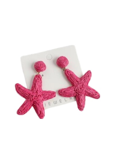 Waves And Pebbles Pembe Denizyıldızı Küpe Pembe