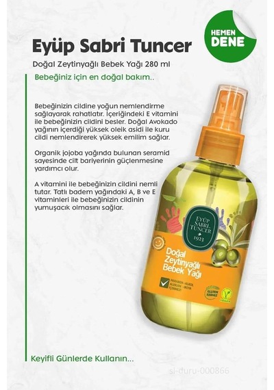 Eyüp Sabri Tuncer Doğal Zeytinyağlı Bebek Şampuanı 600 Ml Beyaz