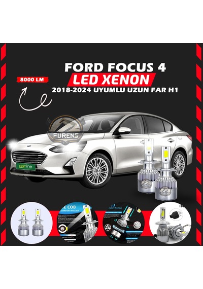 Ford Focus 4 2018-2024 Uzun Far Uyumlu Şimşek Etkilii Led Xenon Performance Series H1