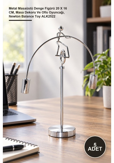 5 Adet Newton Denge Adam Metal Masaüstü Denge Figürü 20 X 16 Cm, Masa Dekoru Ve Ofis Oyuncağı, Newton Balance Toy Alk2522 1