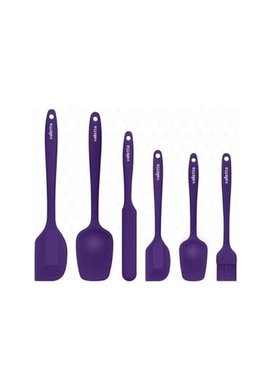 Dayanıklı Yanmaz Yapışmaz Silikon Spatula Seti 6 Parça Turuncu Genel