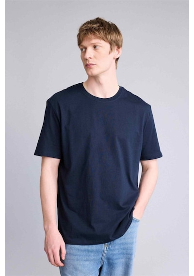 Defacto %100 Pamuk Basic Lacivert Erkek T-shirt V7699az/nv64 Lacivert