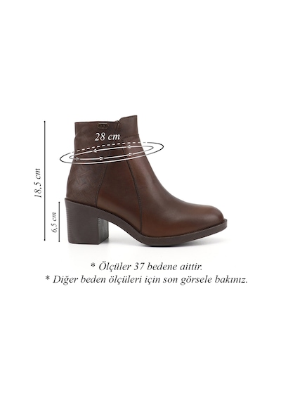 Gönderir Gönderi R Kadın Kahve Antik Fermuarlı Kalın Topuklu Hakiki Deri Bot Gkzb13453468