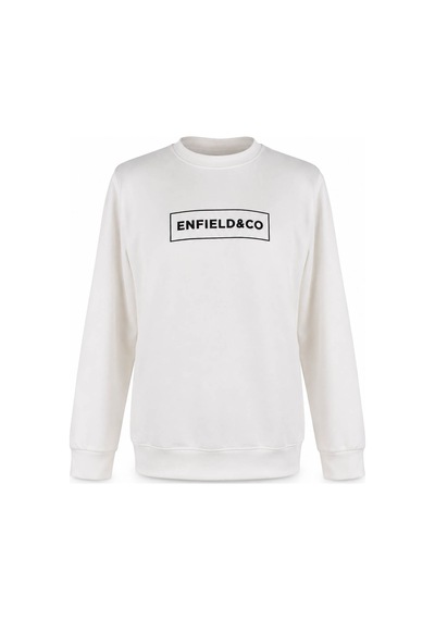 Trender Enjeksiyon Beyaz Siyah Erkek Sweatshirt 2011 Beyaz - Siyah