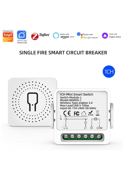 Tuya Zigbee Nötr Gerektirmeyen 1ch Nötrsüz Akıllı Röle Akıllı Anahtar