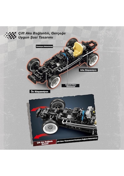 Reobrix Technic 11038 Ferrari 500 F2 Araba Yaratıcı Yapı Blok Seti Building Blocks - 1809 Parça
