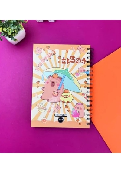 Şanslı Capybara Tasarımlı Eğlenceli Konuşan Ajanda Açık Gri