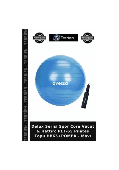 Delux Serisi Spor Core Vücut & Hattirc Plt-65 Pılates Topu Hb65+pompa - Mavı