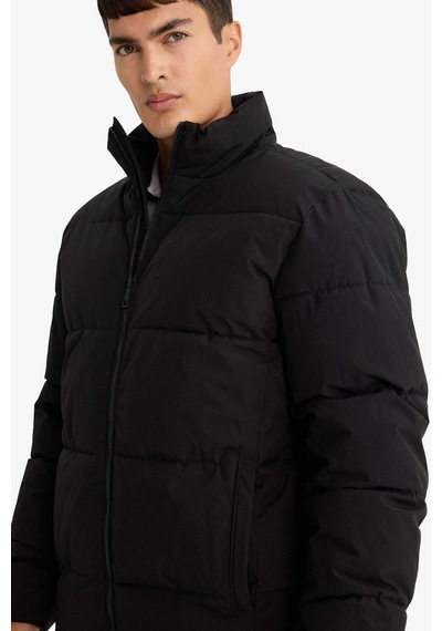 Defacto Su İtici Regular Fit Dik Yaka Fermuarlı Cepli Mont E9991ax25wnbk27 Siyah-bk27