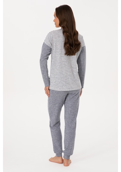 U.s. Polo Assn. Kadın Gri Melanj Pijama Takım 50318875-vr086 Gri Melanj