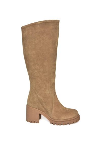 Fox Shoes R654047702 Taba Hakiki Deri Süet Kalın Topuklu Kadın Çizme Taba Fox Shoes R654047702 Taba Hakiki Deri Süet Kalın Topuklu Kadın Çizme Taba